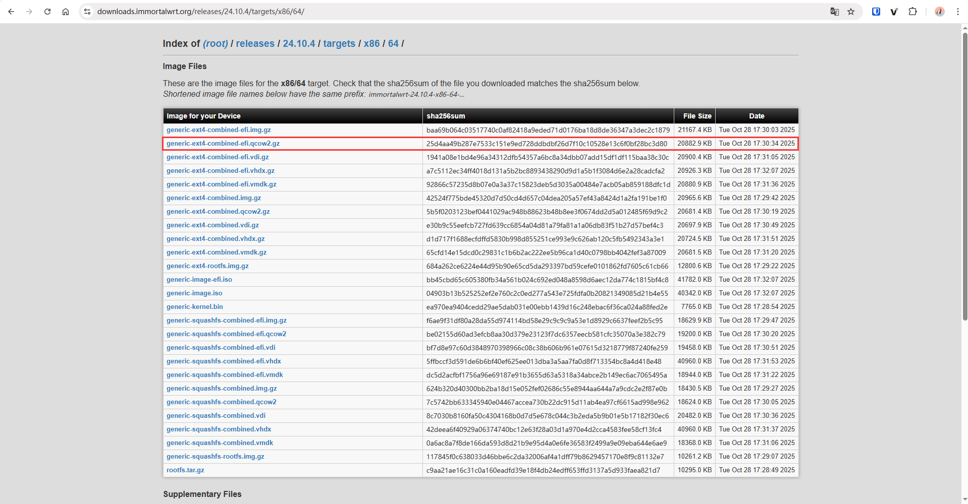 选择 x86_64 EFI 镜像
